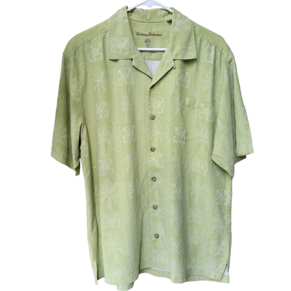 Tommy Bahama 100% Silk Tropical Hawaiian Camp Shirt Size L
